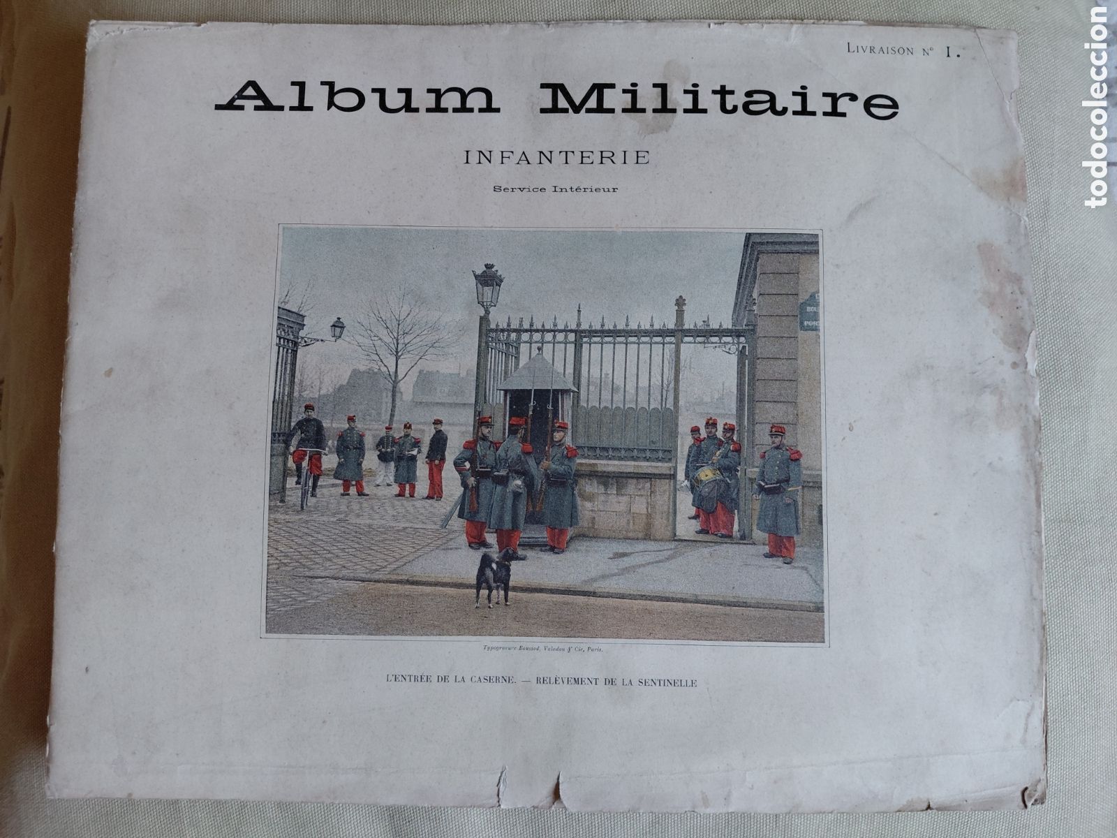 Livros antigos: ALBUM MILITAIRE: Livraison No 1: Interior del Servicio de Infanter&iacute;a. 17 + portada. Cromolitografias