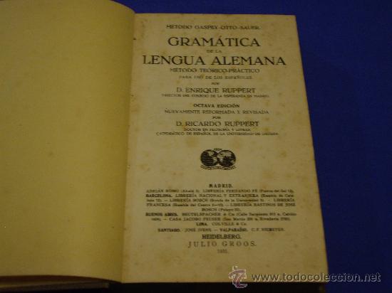 Libros antiguos: RUPPERT, GRAMATICA ALEMANA - Foto 2