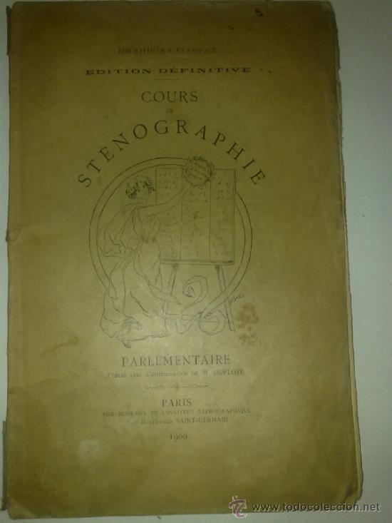 Libros antiguos: cours de st&eacute;nographie parlementaire - Foto 1