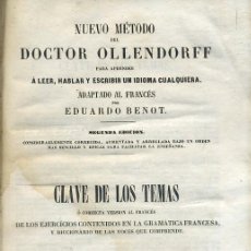Livros antigos: CLAVE DE LOS TEMAS. NUEVO METODO DEL DOCTOR OLLENDORFF… 2ªEDICION. A-INCOMP-057. Lote 39547673
