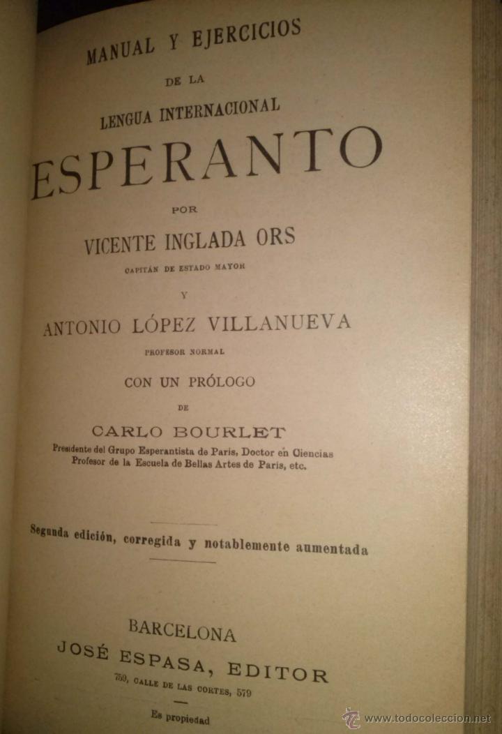 Libros antiguos: TRES OBRAS DE ESPERANTO CURSO PRACTICO + MANUAL Y EJERCICIOS + CLAVE DE LOS TEMAS - Foto 2