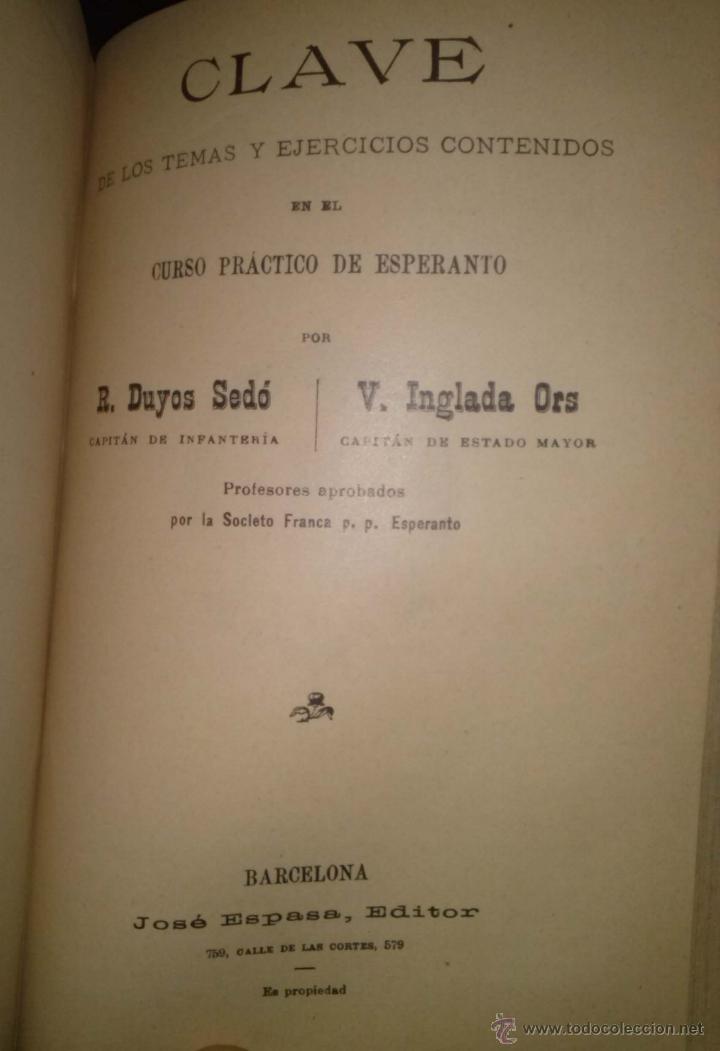 Libros antiguos: TRES OBRAS DE ESPERANTO CURSO PRACTICO + MANUAL Y EJERCICIOS + CLAVE DE LOS TEMAS - Foto 3