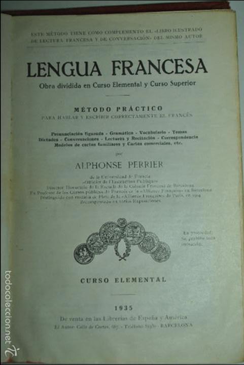 Libros antiguos: Curso elemental de frances 1935 - Foto 2