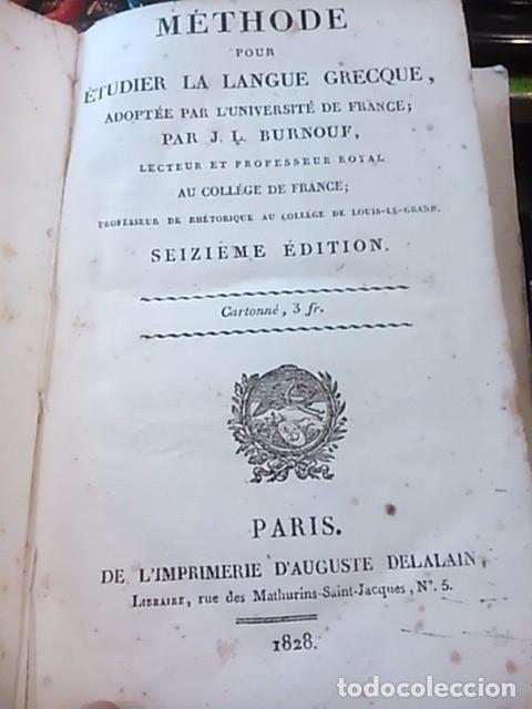 Libros antiguos: METHODE POUR ETUDIER LA LANGUE GRECQUE (Par&iacute;s, 1828) - Foto 1