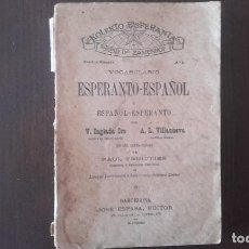 Livres anciens: DICCIONARIO ESPERANTO. INGLADA Y VILLANUEVA. KOLEKTO ESPERANTA. Lote 89740032