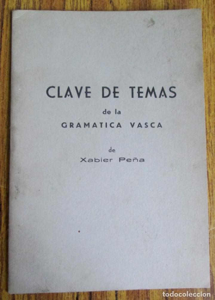 Libros antiguos: CLAVE DE TEMAS -- De la gram&aacute;tica vasca -- Por Xabier - Foto 1