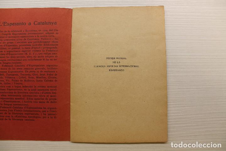 Libros antiguos: ESPERANTO, PRIMER MANUAL, EN CATAL&Agrave;, 1930 - Foto 3