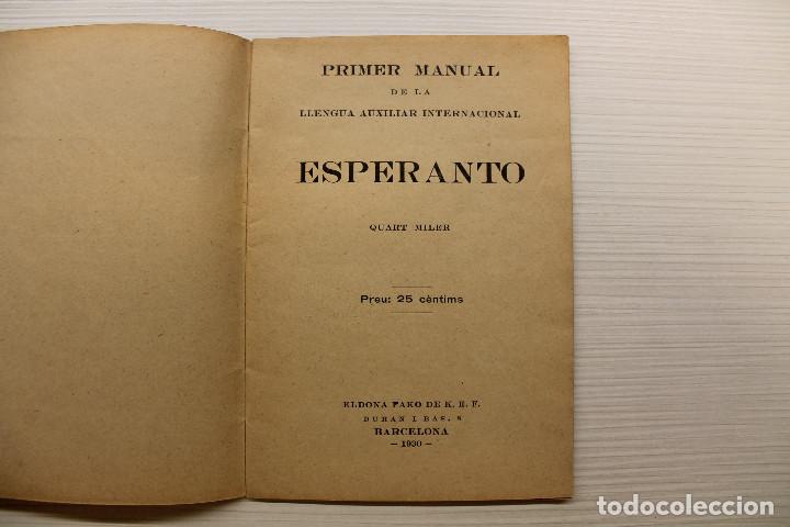 Libros antiguos: ESPERANTO, PRIMER MANUAL, EN CATAL&Agrave;, 1930 - Foto 4