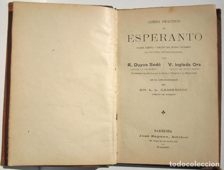 Libros antiguos: Curso pr&aacute;ctico de Esperanto - Duyos Sed&oacute; & Inglada Ors V. - Foto 2