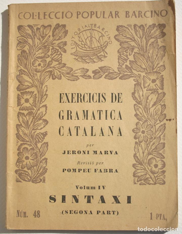 Libros antiguos: Exercicis de Gram&agrave;tica catalana - Jeroni Marv&agrave; - Foto 1