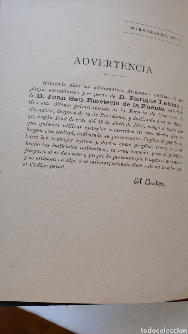 Libros antiguos: 1902 Antiguo libro Nociones de alem&aacute;n curso elemental y pr&aacute;ctico - Foto 5