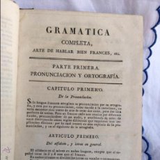 Libros antiguos: .- ARTE DE HABLAR BIEN FRANCES, O GRAMATICA COMPLETA.SANCHA MADRID 1823. Lote 337738358