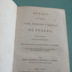 Libros antiguos: MÉTODO PARA APRENDER A LEER, ESCRIBIR Y HABLAR EL INGLÉS. SEGÚN EL SISTEMA OLLENDORFF. 1853