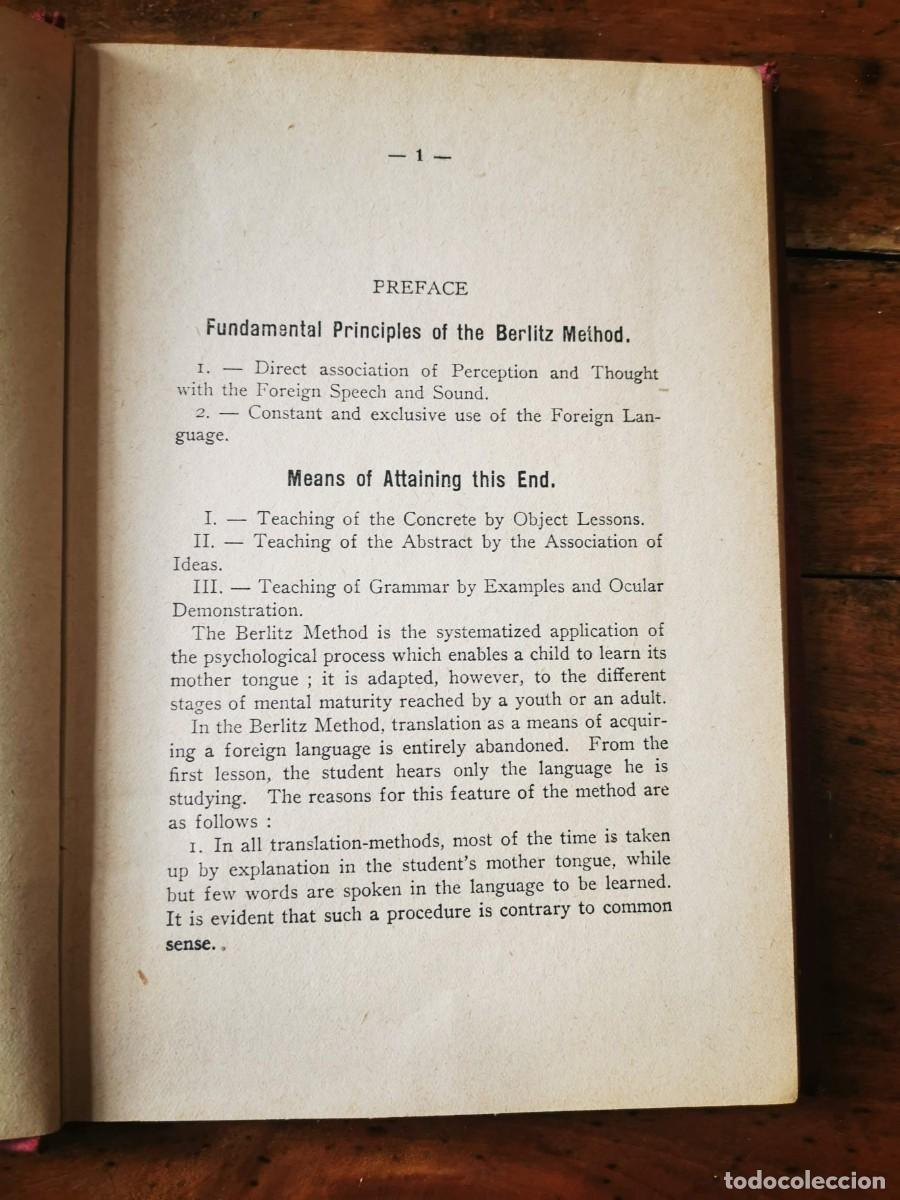 Libros antiguos: BERLITZ, M.D. Method for teaching modern languages: English part. First book - Foto 3