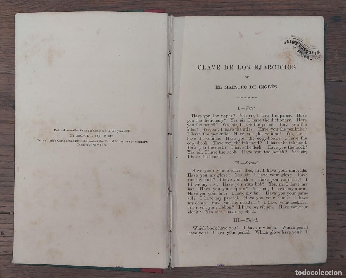 Libros antiguos: CLAVE DE LOS EJERCICIOS DE EL MAESTRO DE INGL&Eacute;S, 1869 - Foto 4