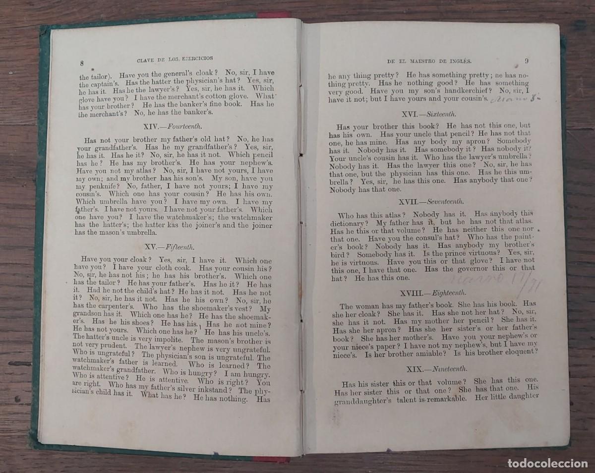 Libros antiguos: CLAVE DE LOS EJERCICIOS DE EL MAESTRO DE INGL&Eacute;S, 1869 - Foto 6