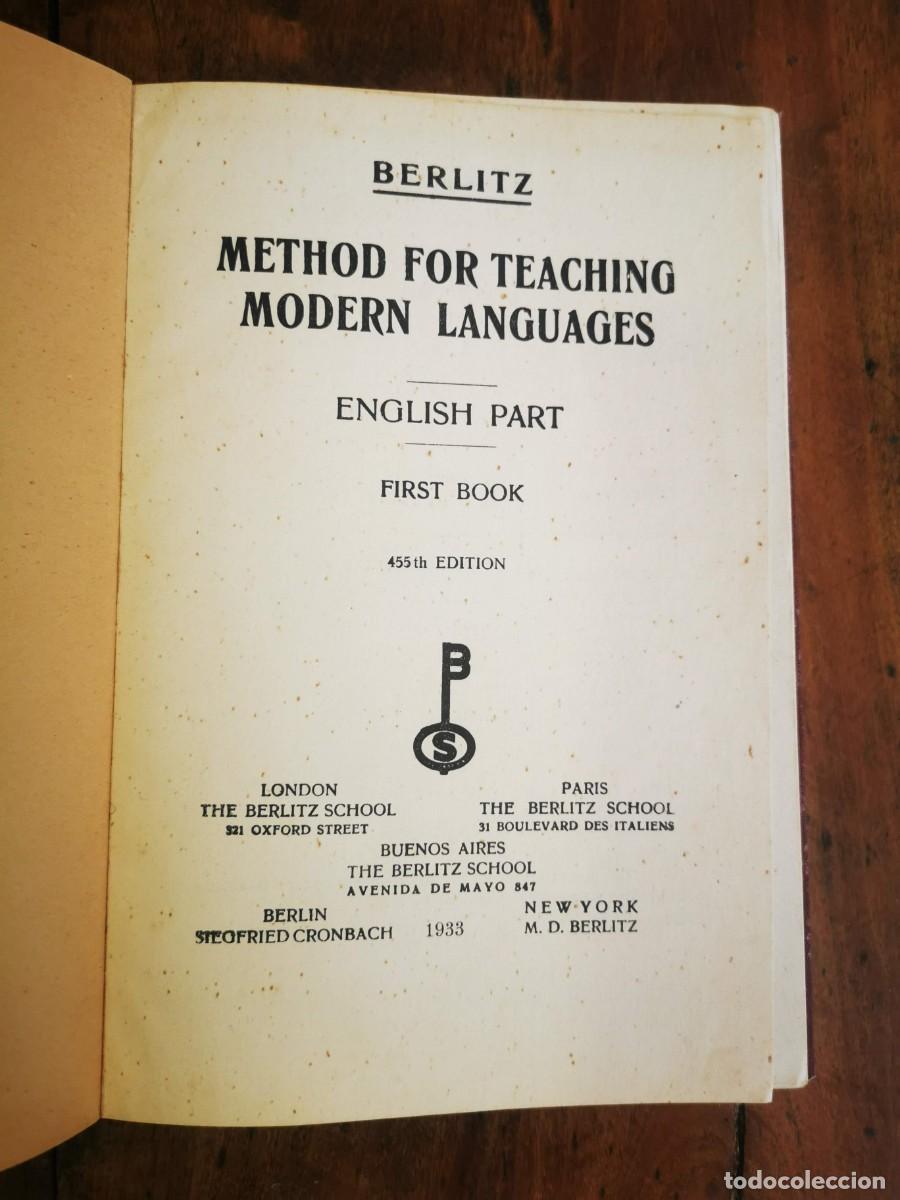 Libros antiguos: BERLITZ. Method for teaching. English part. First book - Foto 2