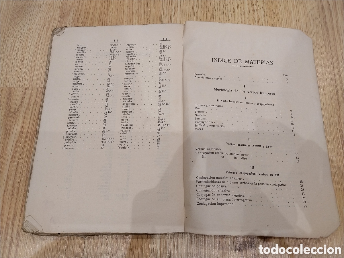 Libros antiguos: Manual 1921 de conjugaci&oacute;n francesa - Foto 3