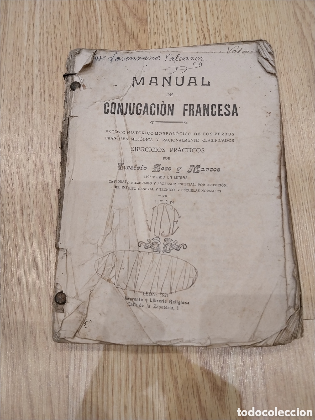 Libros antiguos: Manual 1921 de conjugaci&oacute;n francesa - Foto 1