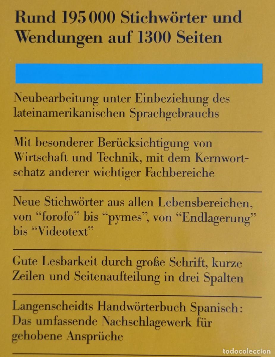 Libros antiguos: LANGENSCHEIDTS HANDWORTERBUCH SPANISCH - DEUTSCH - Foto 8