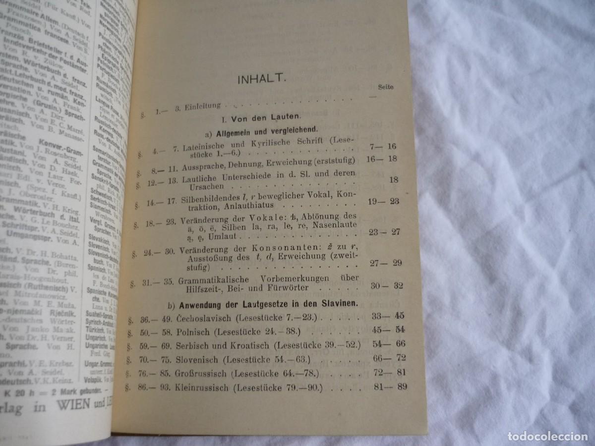 Libros antiguos: Gram&aacute;tica comparada lenguas eslavas Vergleichende Grammatik - Foto 9