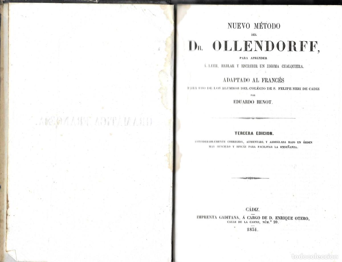 Libros antiguos: Gramatica Francesa. Dr. Ollendorff - Eduardo Benot - Foto 1