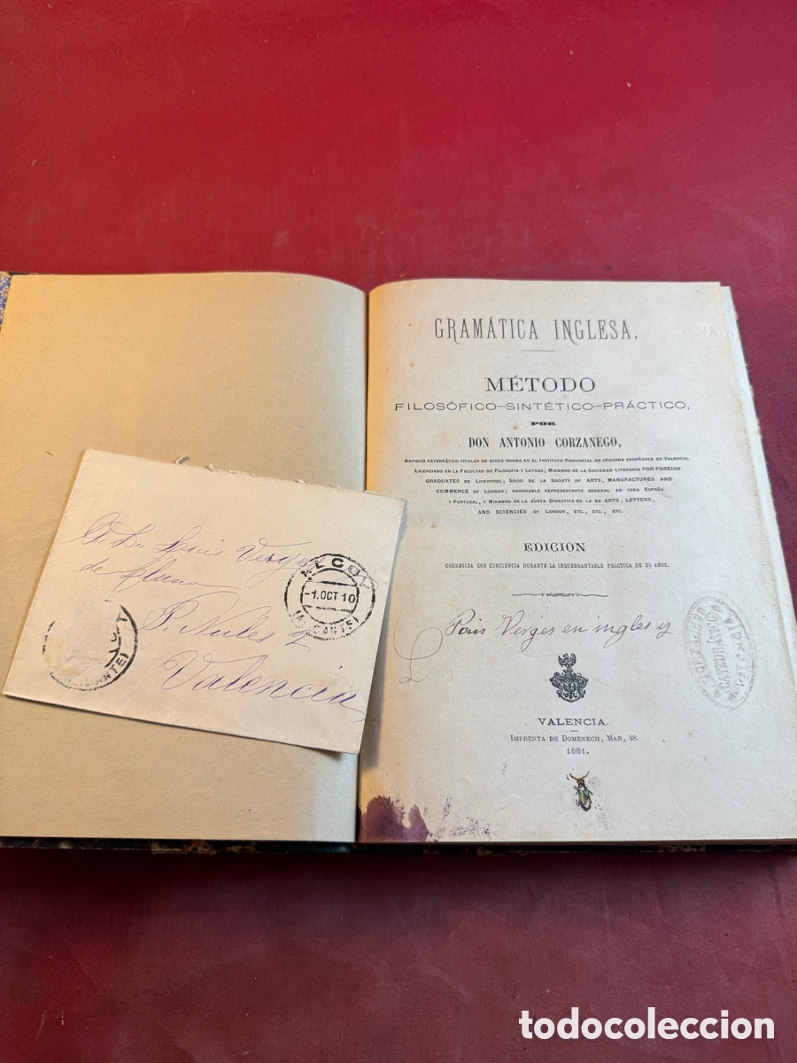 Libros antiguos: GRAM&Aacute;TICA INGLESA VALENCIA 1881 - Foto 1
