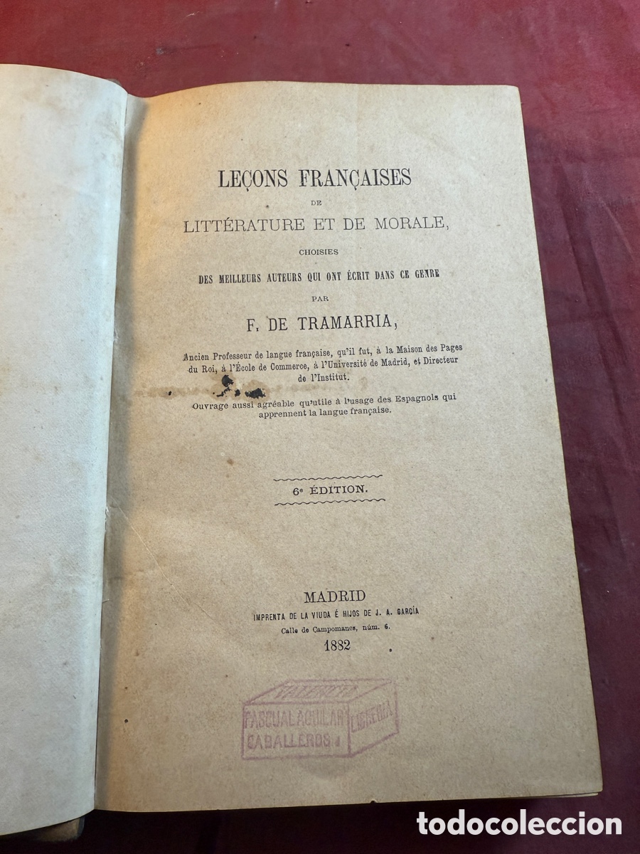 Libros antiguos: LE&Ccedil;ONS FRAN&Ccedil;AIS 1882 - Foto 1