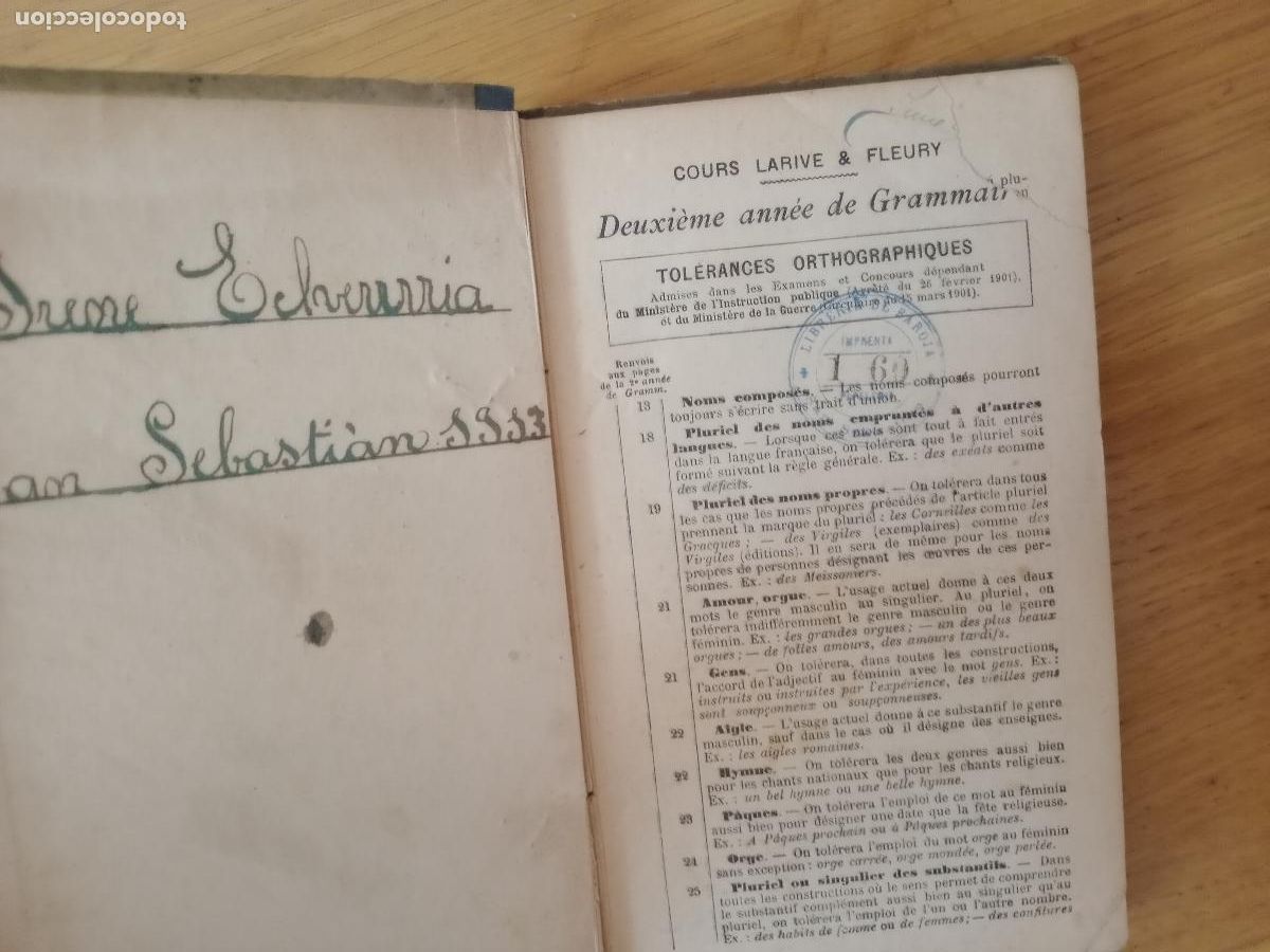 Libros antiguos: Grammaire. Gram&aacute;tica francesa 1909 - Foto 3