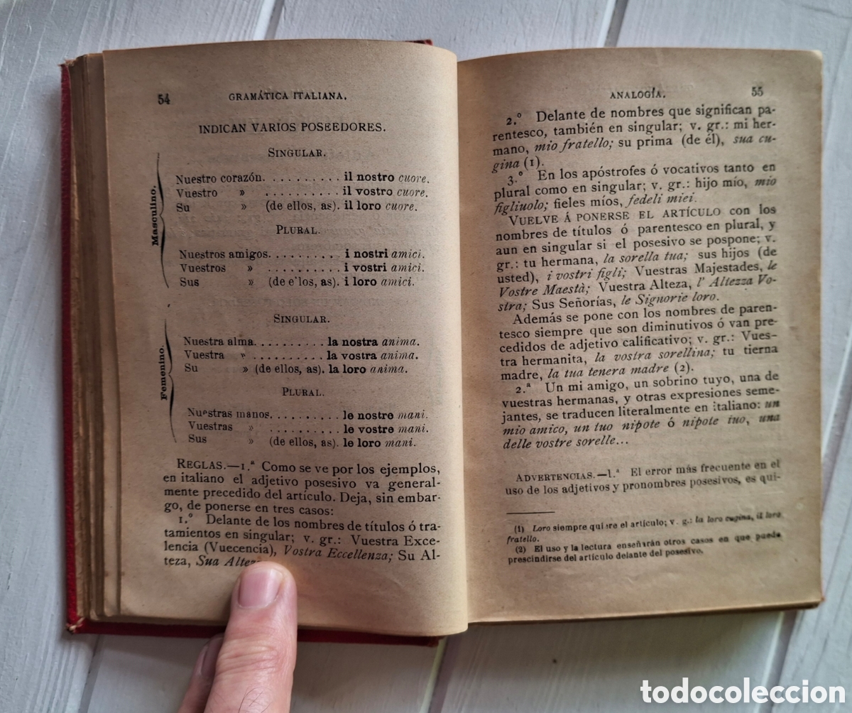 Libros antiguos: GRAM&Aacute;TICA ITALIANA. M.O&Ntilde;ATE - Foto 4