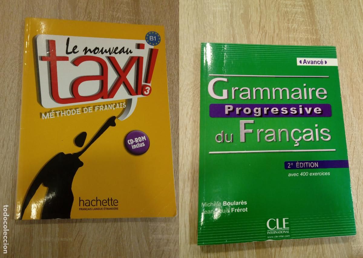 Libros antiguos: Lote 2 libros: Grammaire progressive du Fran&ccedil;aise / Le Nouveau taxi! 3