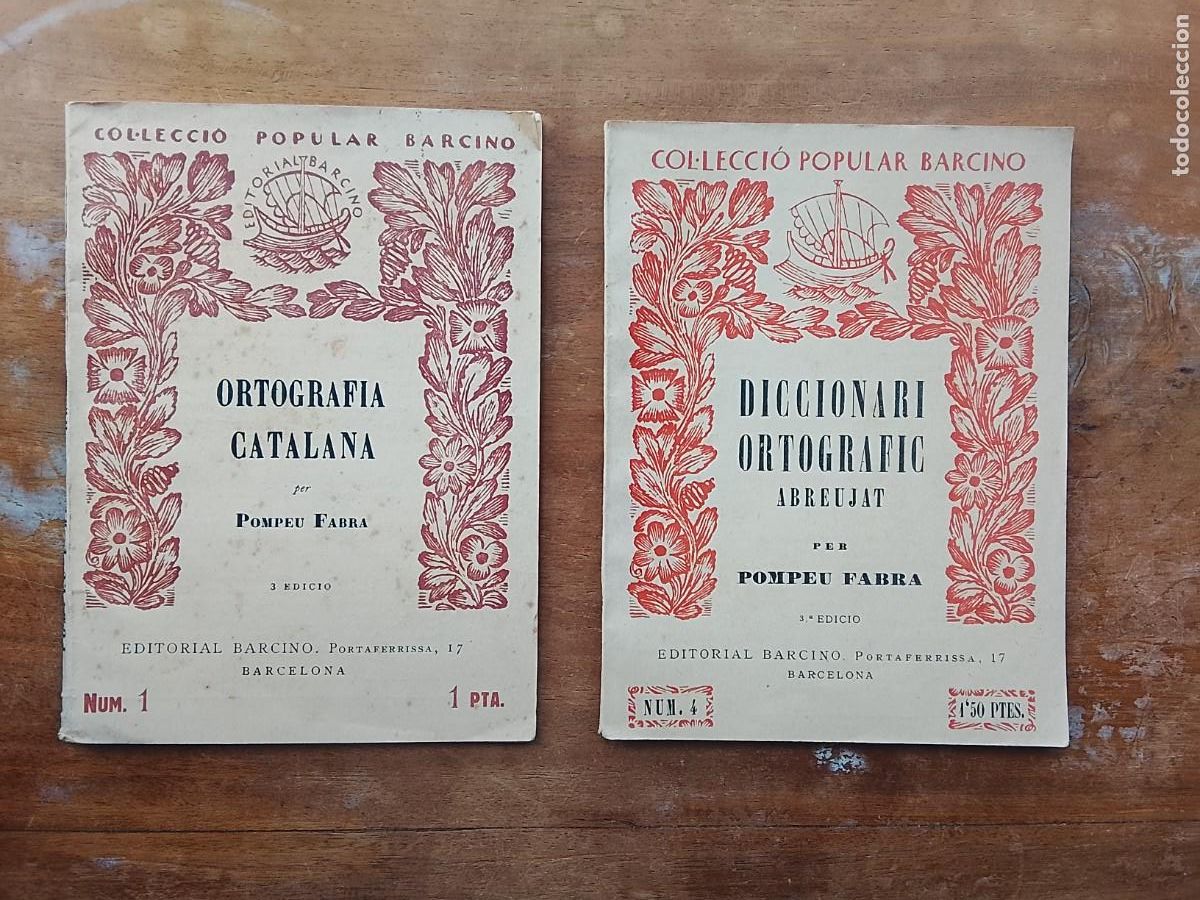 Libros antiguos: Ortograf&iacute;a catalana 1927, diccionari ortogr&aacute;fic 1935, editorial Barcino