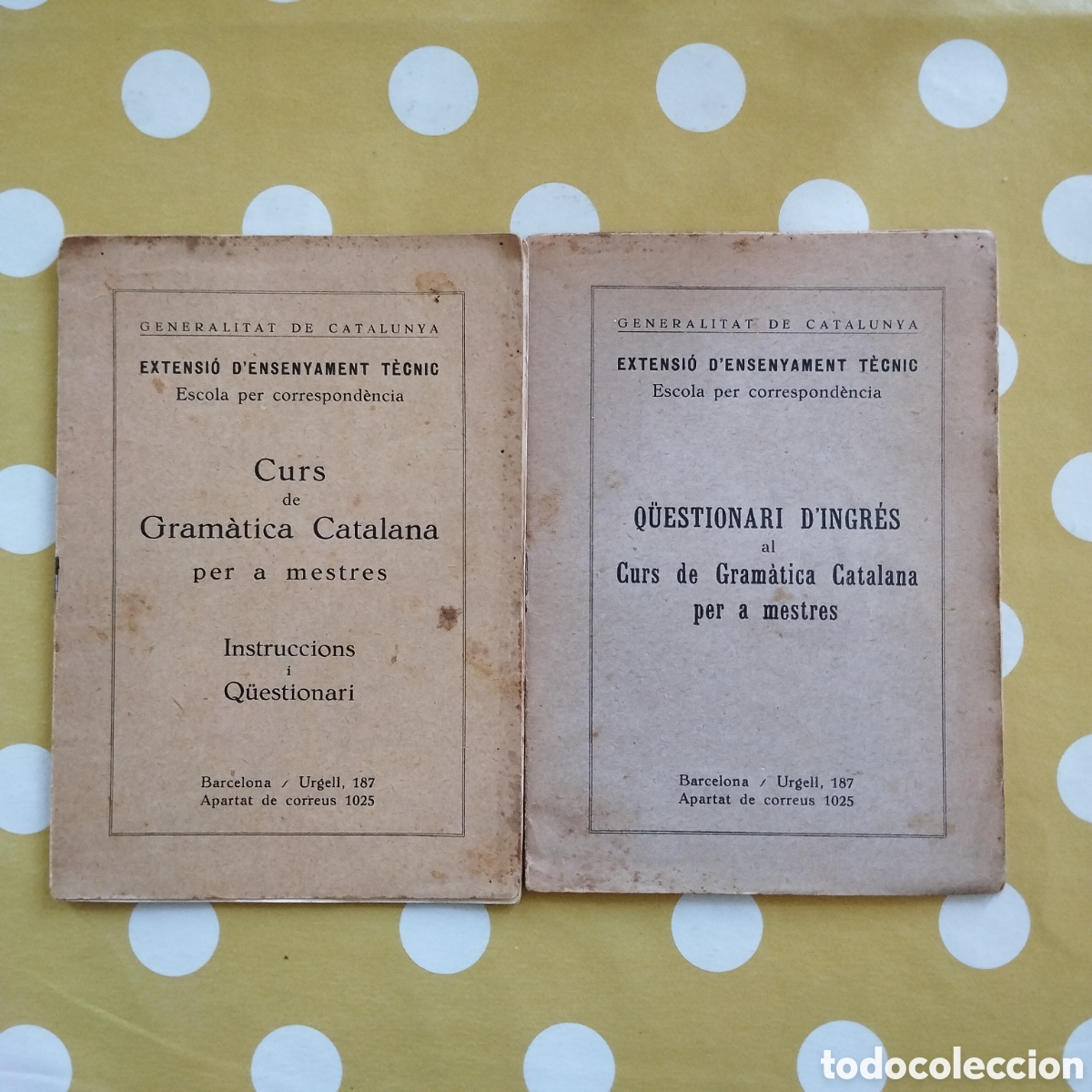 Libros antiguos: CURS DE GRAM&Agrave;TICA CATALANA PER A MESTRES INSTRUCCIONS I Q&Uuml;ESTIONARI D'INGR&Eacute;S EXTENSI&Oacute; D'ENSENYAMENT