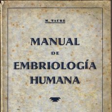 Libros antiguos: MANUAL DE EMBRIOLOGÍA HUMANA - M. TAURE - 1930. Lote 31020827