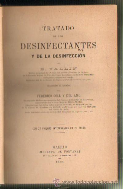 Old books: TRATADO DE LOS DESINFECTANTES Y DE LA DESINFECCION A-MEDI-115