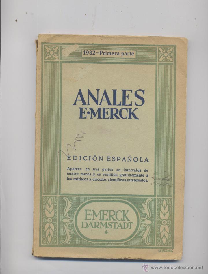 Libros antiguos: ANALES- E.MERCK- 1932 - Foto 1