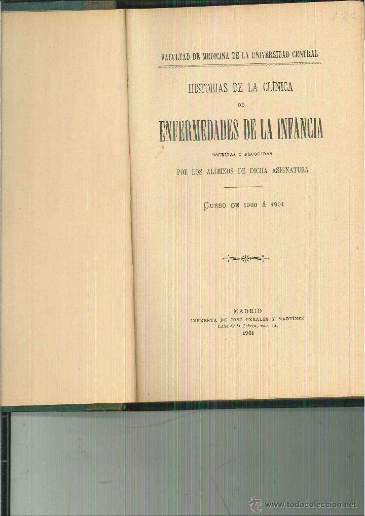 Libri antichi: HISTORIAS DE LA CL&Iacute;NICA DE ENFERMEDADES DE LA INFANCIA.