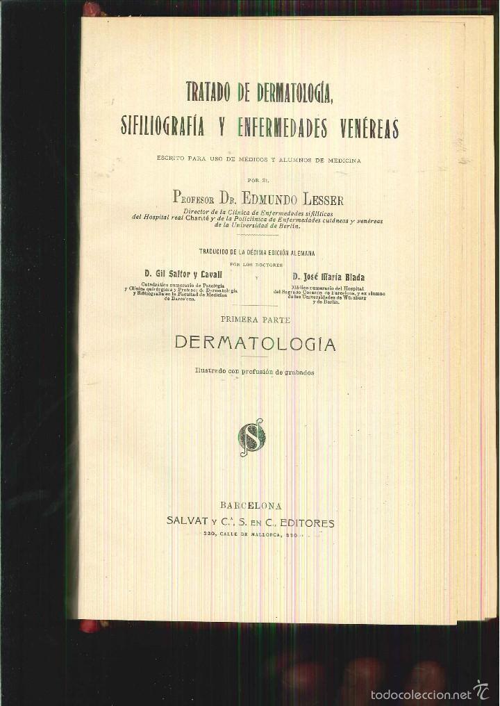 Libri antichi: TRATADO DE DERMATOLOG&Iacute;A, SIFILIOGRAF&Iacute;A Y ENFERMEDADES VEN&Eacute;REAS. Edmundo Lesser