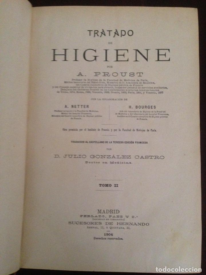 Libros antiguos: TRATADO DE HIGIENE, Proust - Foto 1