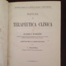 Libros antiguos: MANUAL DE TERAPEUTICA CLINICA, SIDNEY. Lote 62731752