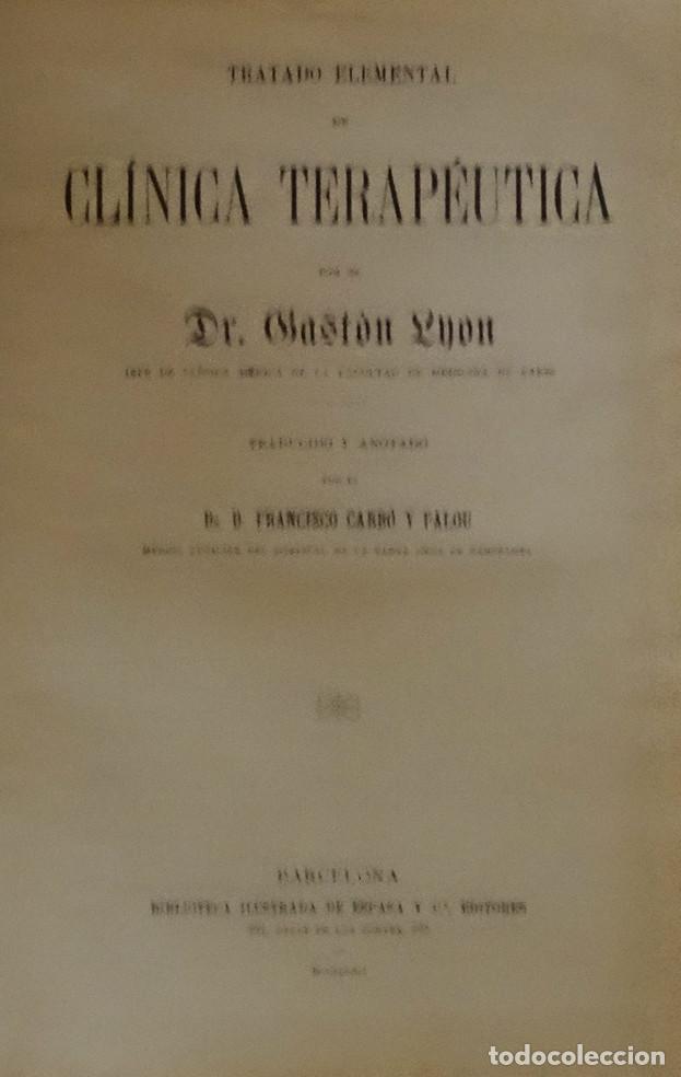 Antiquarische B&uuml;cher: TRATADO ELEMENTAL DE CL&Iacute;NICA TERAPE&Uacute;TICA - LYON, Dr. Gast&oacute;n