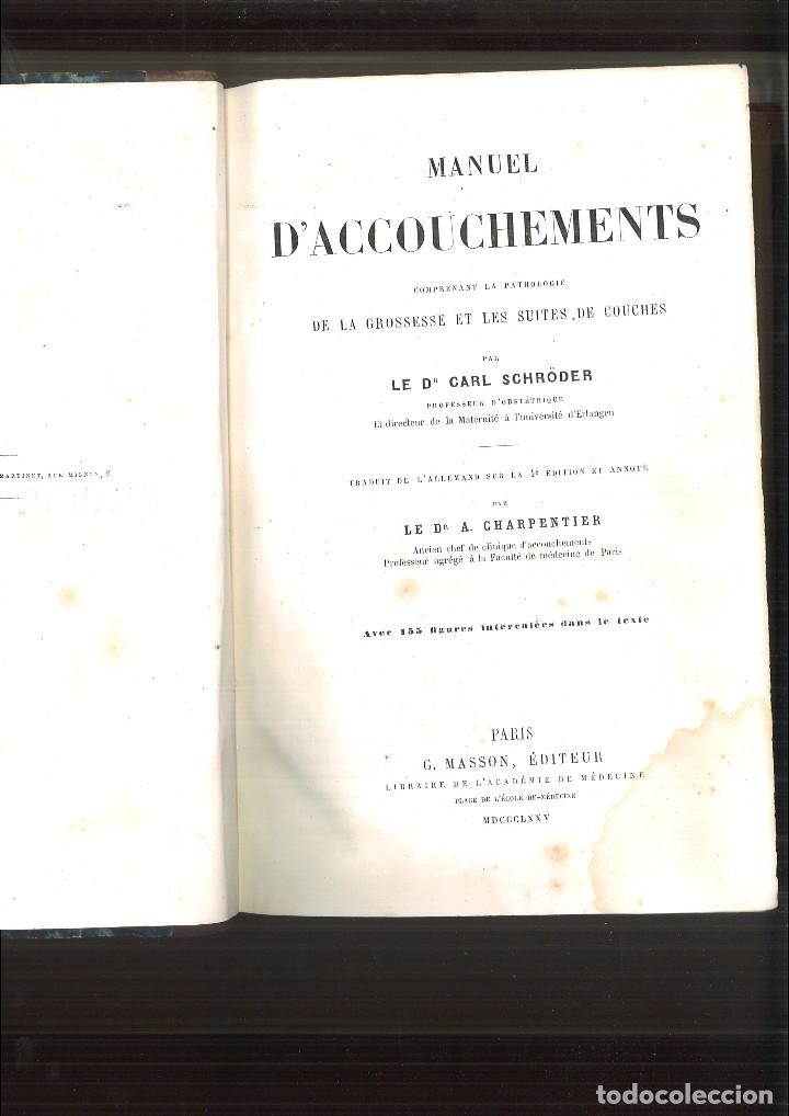 Libros antiguos: MANUEL DACCOUCHEMENTS. Dr. Carl Sch&ouml;der - Foto 1