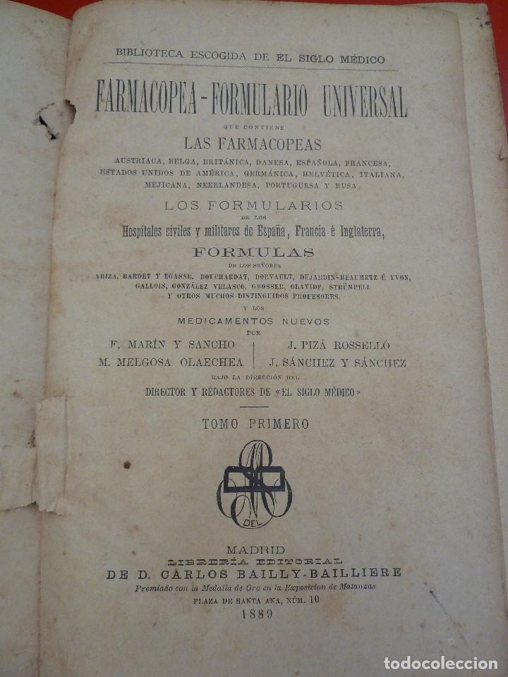 Libros antiguos: FARMACOPEA Y FORMULARIO UNIVERSAL - TOMO 1 - Foto 13