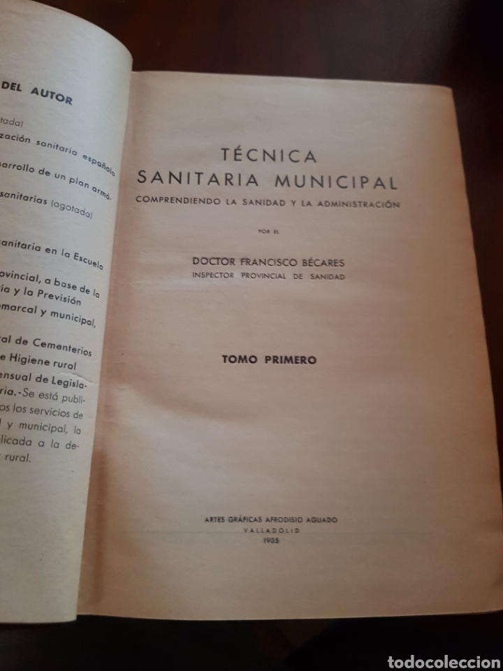 Livres anciens: T&eacute;cnica sanitaria municipal doctor Becares