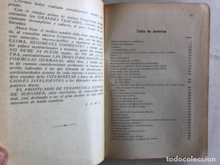 Libros antiguos: PRONTUARIO DE TERAPÉUTICA ALEMANA POR EL DR. M. T. SCHNIRER. EDITORIAL MAUCCI. - Foto 4 - 126096339