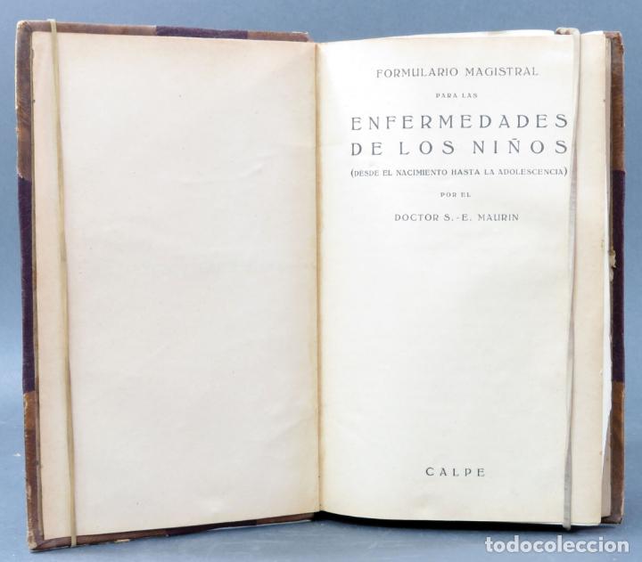 Libros antiguos: Enfermedades de los ni&ntilde;os SE Maurin Ed Calpe hacia 1890