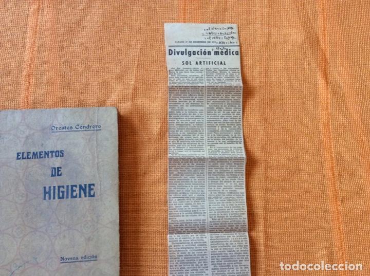 Libros antiguos: Elementos de higiene.Orestes Cendrero - Foto 7
