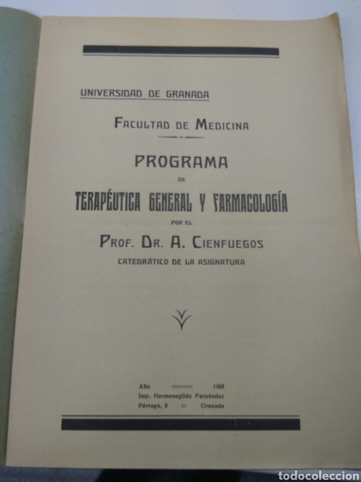 Libros antiguos: PROGRAMA FACULTAD MEDICINA GRANADA A&Ntilde;O 1933 - Foto 2