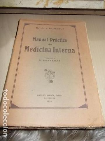 Libros antiguos: Manual pr&aacute;ctico de medicina interna. 1.929 - Foto 1