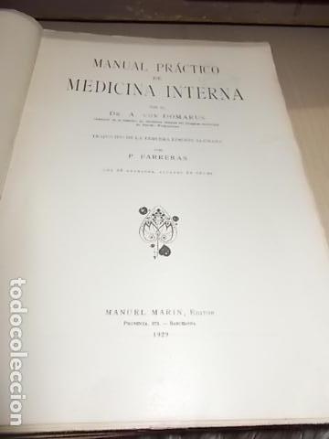 Libros antiguos: Manual pr&aacute;ctico de medicina interna. 1.929 - Foto 2